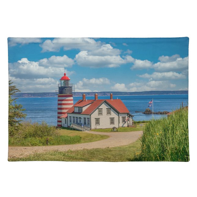 West Quoddy Head Lighthouse, Lubec, Maine Cloth Placemat (Front)