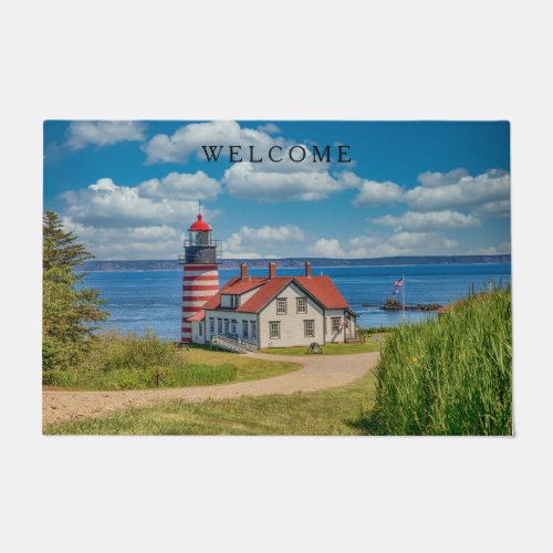 West Quoddy Head Lighthouse Lubec Maine Doormat