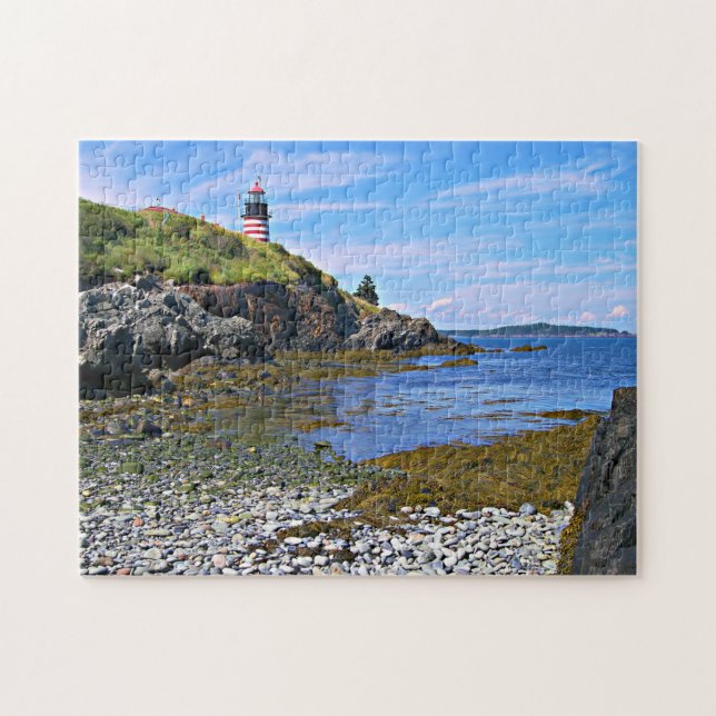 West Quoddy Head Lighthouse, Lubec Maine Jigsaw Puzzle (Horizontal)