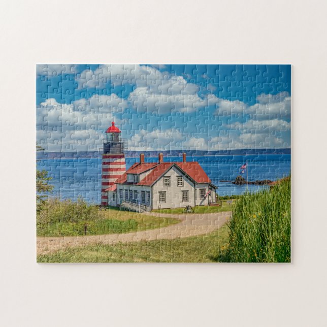 West Quoddy Head Lighthouse, Lubec, Maine Jigsaw Puzzle (Horizontal)