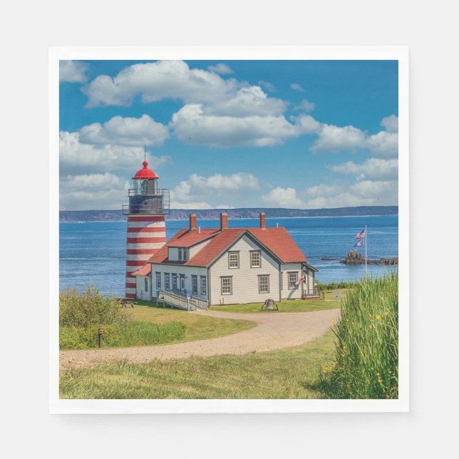 West Quoddy Head Lighthouse, Lubec, Maine Napkins (Front)