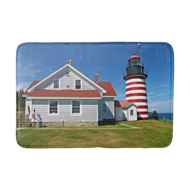 West Quoddy Head Lighthouse, Maine Bathroom Mat (Front)