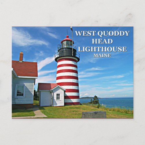 West Quoddy Head Lighthouse Maine Postcard