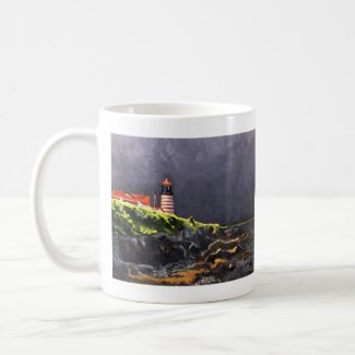 West Quoddy Lighthouse Painting Coffee Mug