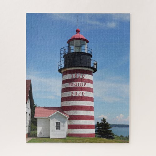 West Quoddy Lubec Maine Bicenntenial Lighthouse Jigsaw Puzzle