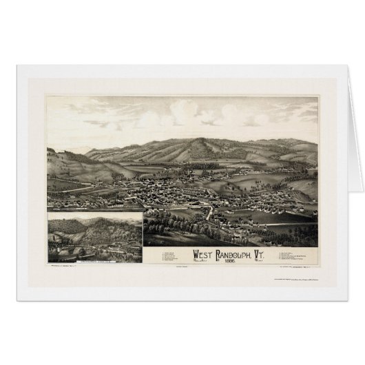 West Randolph, VT Panoramic Map - 1886 Cards (Front Horizontal)