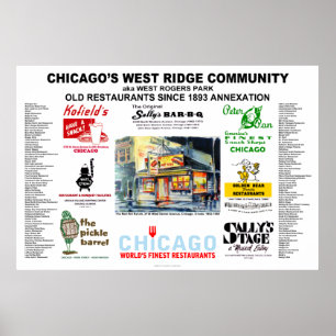 West Ridge Chicago Restaurants 40x27 ONLY Poster