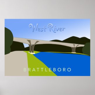 West River - Brattleboro, VT Poster