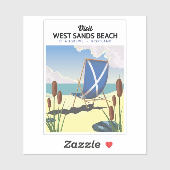 West Sands Beach, St Andrews Scotland Sticker (Sheet)