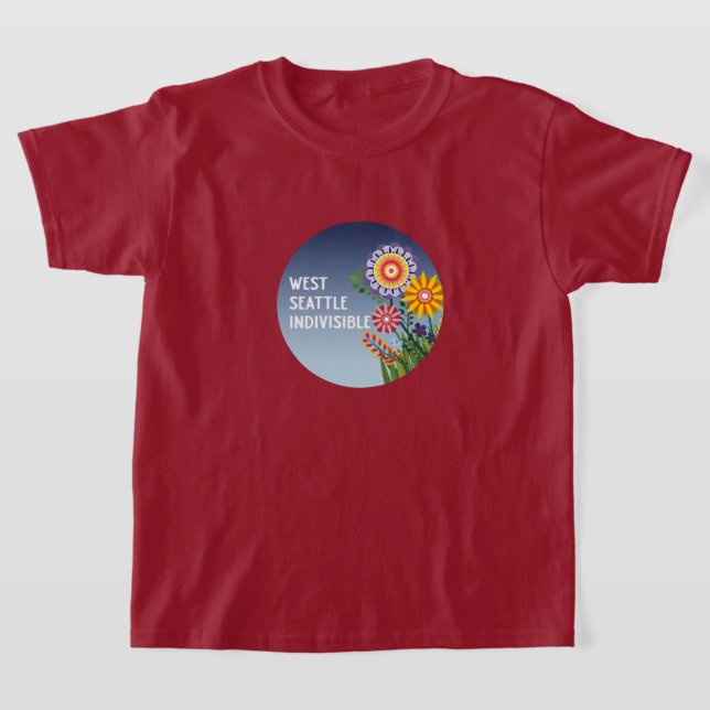 West Seattle Indivisible Kids Flower t-shirt (Laydown)