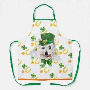West Terrier Holiday Decor St Patrick's Day Dog Apron