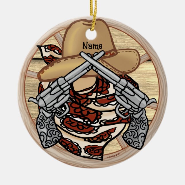 West Texas Cowboy  Ceramic Ornament (Front)