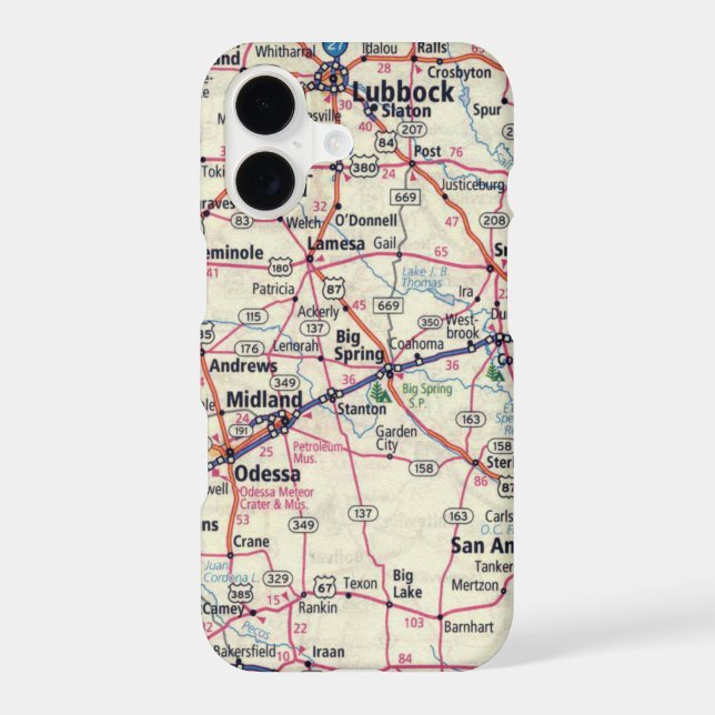 West Texas Map Iphone Case (Back)