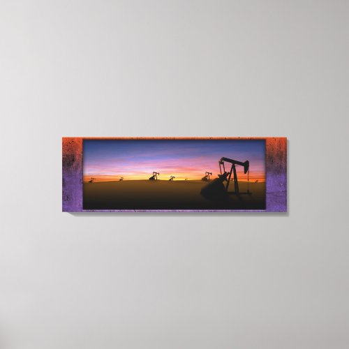 West Texas Pump Jacks Sunset Canvas Print