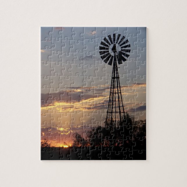 West Texas Windmill Jigsaw Puzzle (Vertical)