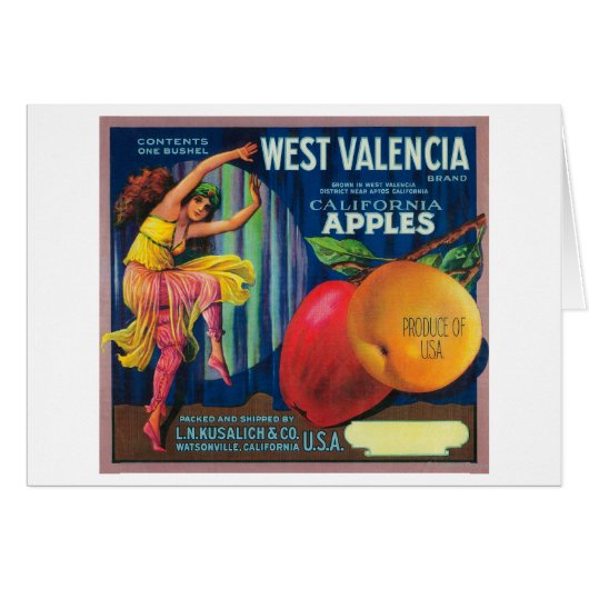 West Valencia Apple Crate LabelWatsonville, CA (Front Horizontal)