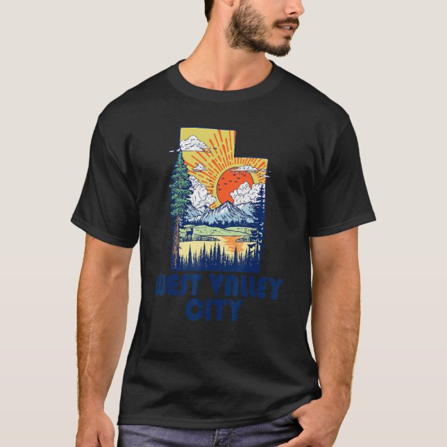 West Valley City Utah Nature State Pride Mountains T-Shirt (Front)