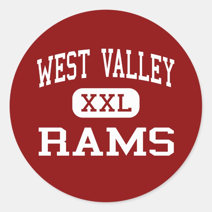 West Valley   Rams   High   Yakima Washington Round Stickers