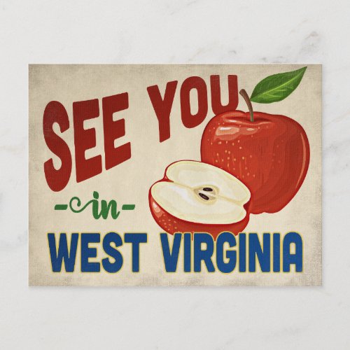 West Virginia Apple _ Vintage Travel Postcard