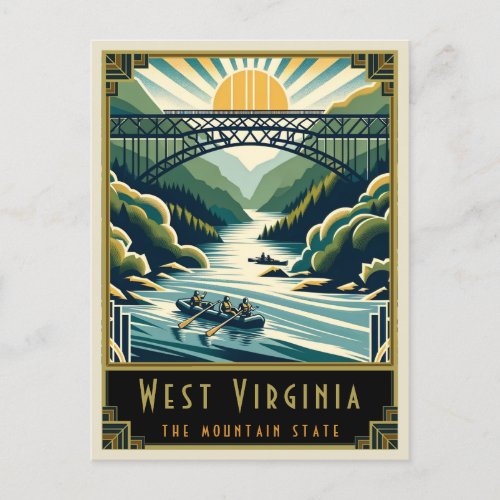 West Virginia  Art Deco Postcard
