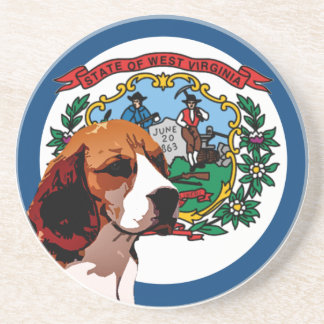 West Virginia Beagle Drink Coaster