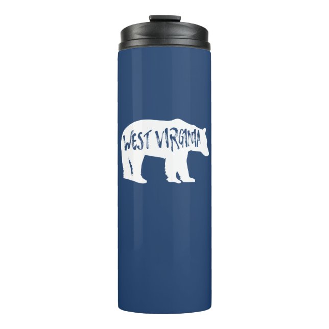 West Virginia Bear Thermal Tumbler (Front)
