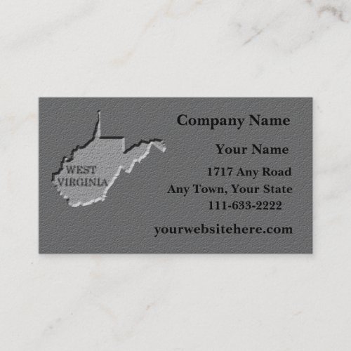 West Virginia Business card  carved stone look