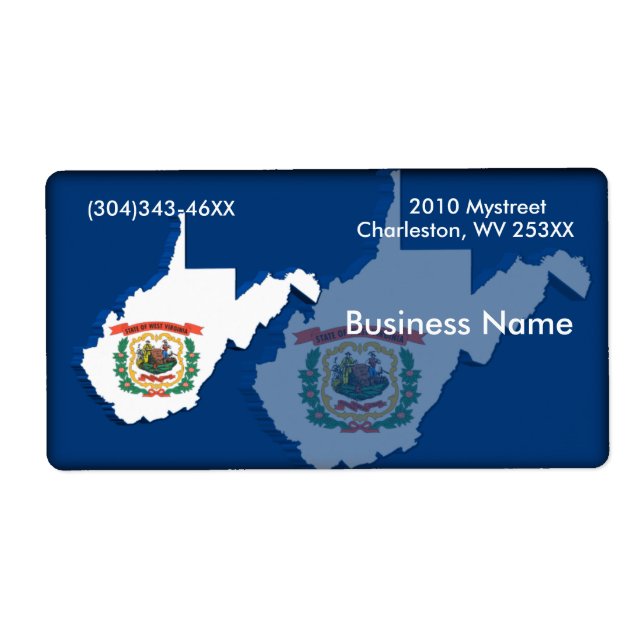 West Virginia Business Label (Front)