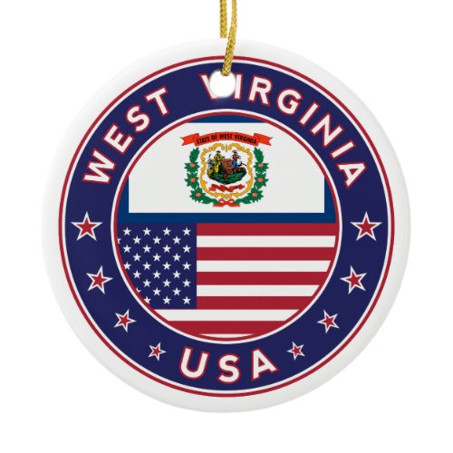West Virginia Ceramic Ornament