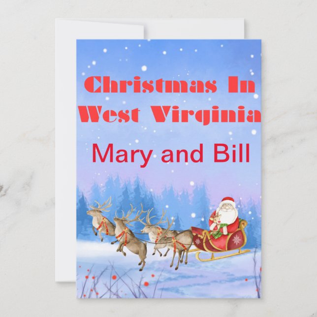 West Virginia Christmas card customizable (Front)
