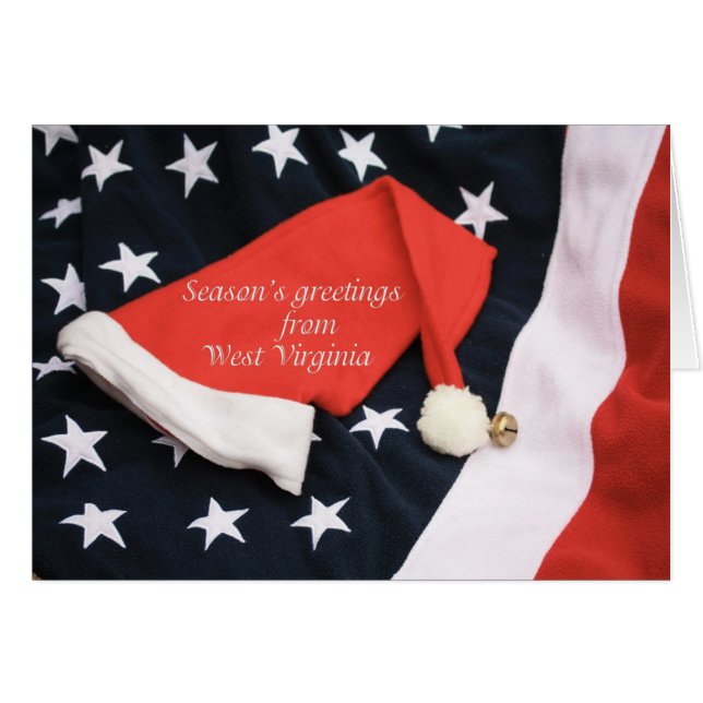 West Virginia   Christmas Card, state specific Cards (Front Horizontal)