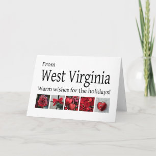 West Virginia Christmas Card, state specific Holiday Card