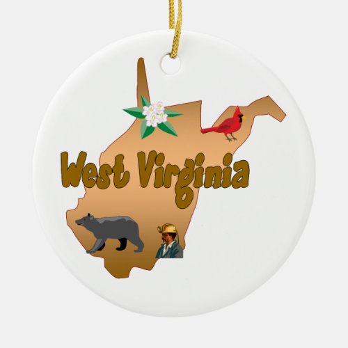 West Virginia Christmas Tree Ornament