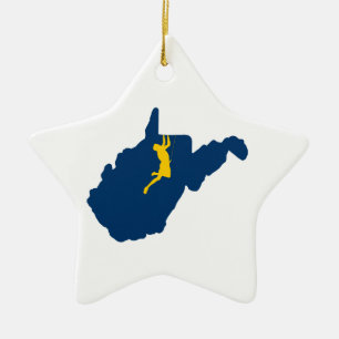 West Virginia Climbing Ceramic Ornament