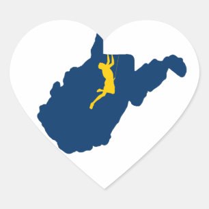 West Virginia Climbing Heart Sticker