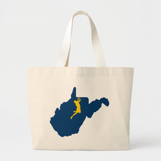 West Virginia Climbing Large Tote Bag (Front)