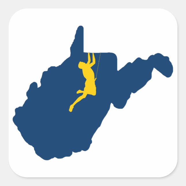 West Virginia Climbing Square Sticker (Front)