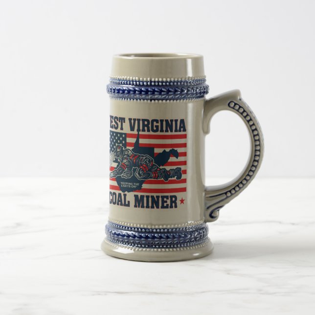 WEST VIRGINIA COAL MINER BEER STEIN (Right)