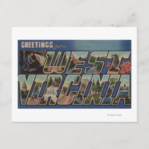 West Virginia (Coal-Miner) - Large Letter Scenes Postcard