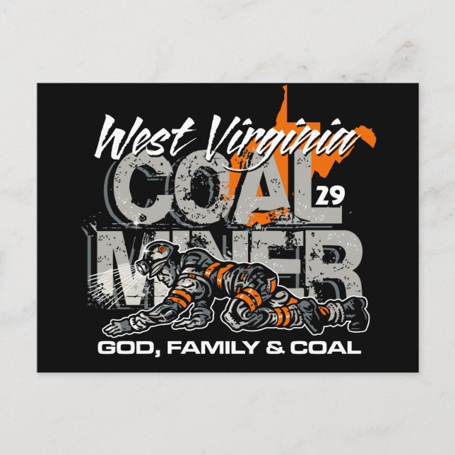 WEST VIRGINIA COAL MINER POSTCARD (Front)