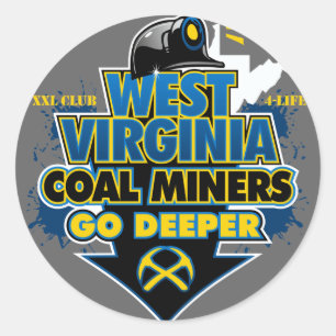 WEST VIRGINIA COAL MINERS GO DEEPER CLASSIC ROUND STICKER