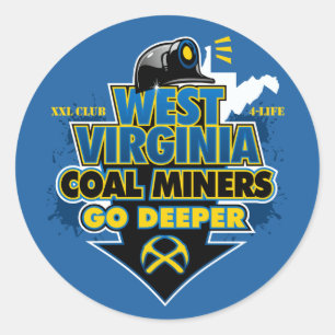 WEST VIRGINIA COAL MINERS GO DEEPER CLASSIC ROUND STICKER