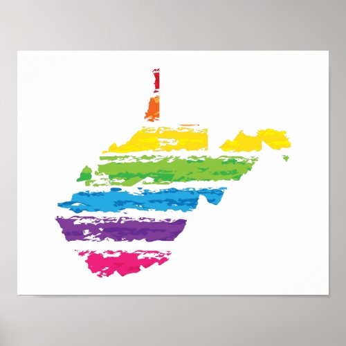 west virginia color strokes poster