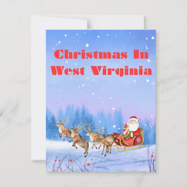 West Virginia customizable Christmas card (Front)