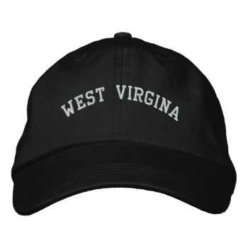 West Virginia Embroidered Cap Stone Black/white by Americanliberty at Zazzle
