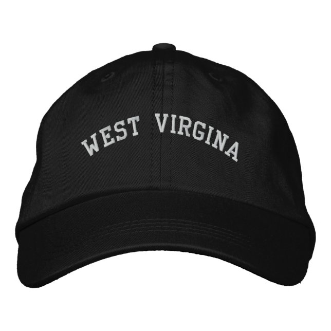 West Virginia Embroidered Cap Stone Black/White (Front)
