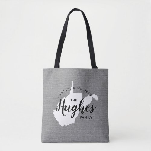 West Virginia Family Monogram State Tote Bag