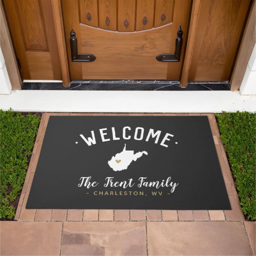 West Virginia Family Monogram Welcome Doormat