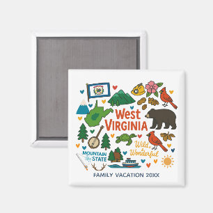 West Virginia Family Trip Keepsake Personalized Magnet