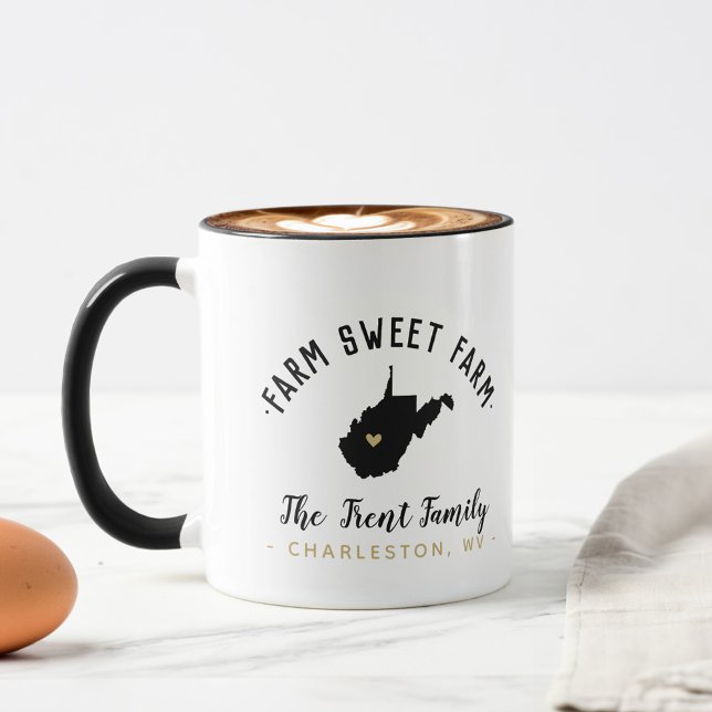 West Virginia Farm Sweet Farm Family Monogram Mug (Creator Uploaded)